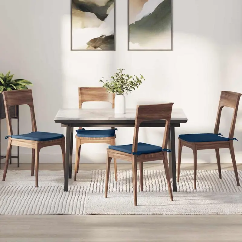 Cojines para asiento 4 pcs Azul 40 x 40 x 3 cm tela