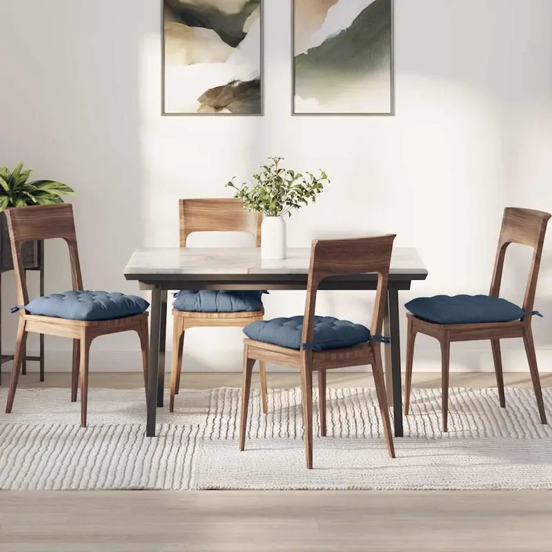 Cojines para asiento 4 pcs Azul 40 x 40 x 6 cm Tela de pana