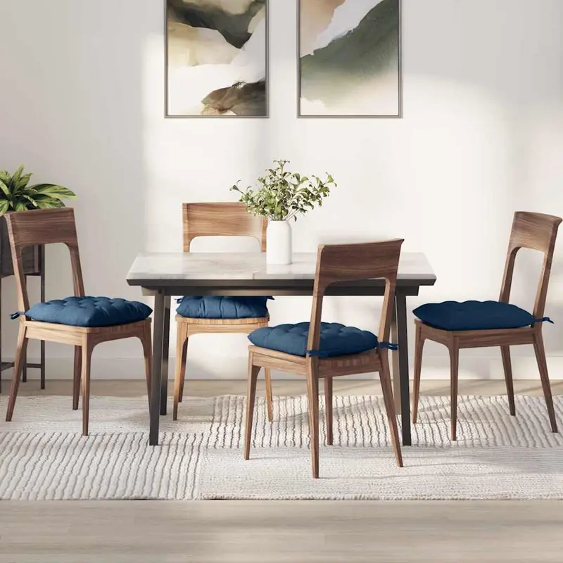 Cojines para asiento 4 pcs Azul 40 x 40 x 6 cm tela