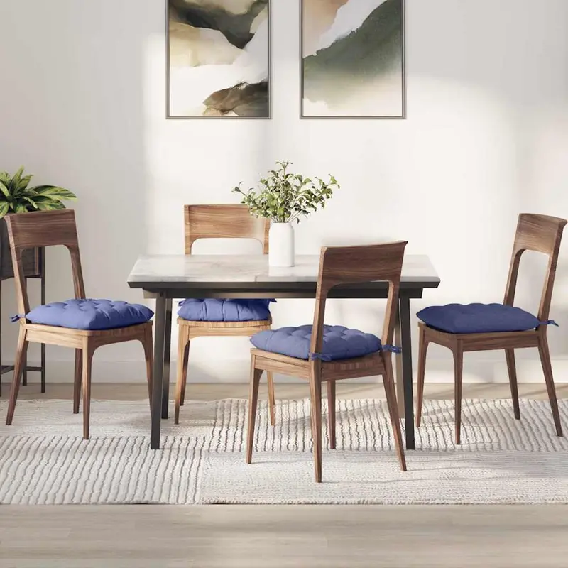 Cojines para asiento 4 pcs Azul jeans 40 x 40 x 6 cm tela