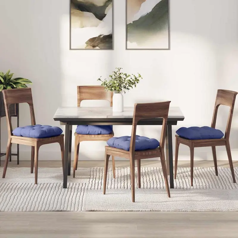Cojines para asiento 4 pcs Azul jeans 45 x 45 x 12 cm tela