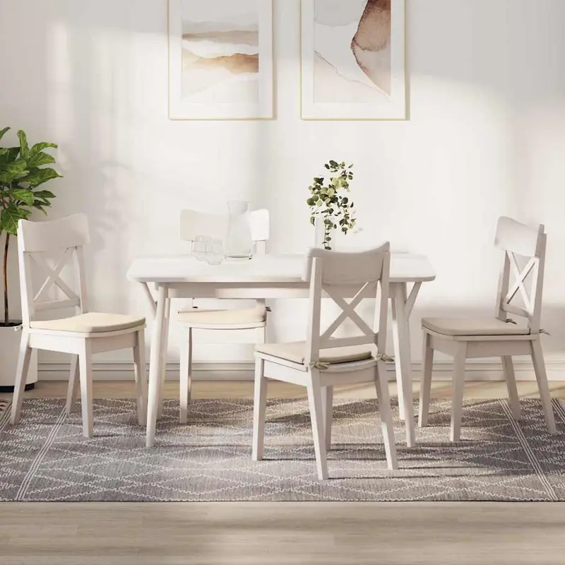 Cojines para asiento 4 pcs Beige 40 x 40 x 3 cm