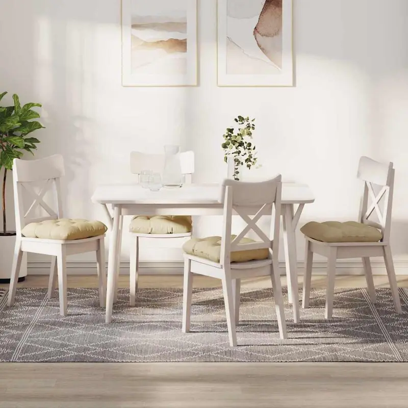 Cojines para asiento 4 pcs Crema 45 x 45 x 12 cm tela