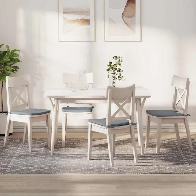 Cojines para asiento 4 pcs Gris Claro 40 x 40 x 3 cm tela