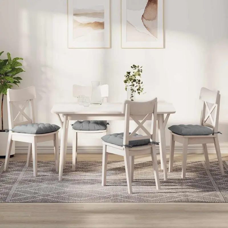 Cojines para asiento 4 pcs Gris Claro 40 x 40 x 6 cm tela