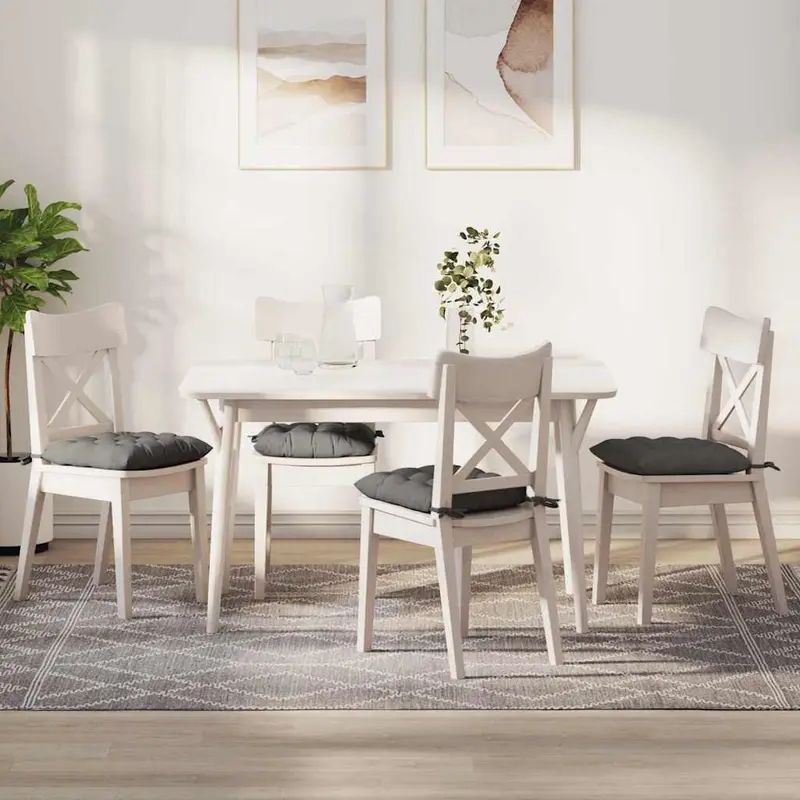 Cojines para asiento 4 pcs Gris Claro 40 x 40 x 6 cm