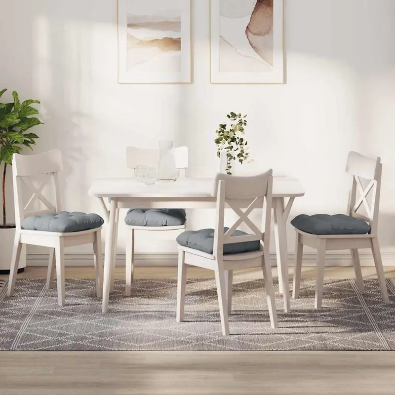 Cojines para asiento 4 pcs Gris Claro 45 x 45 x 12 cm tela