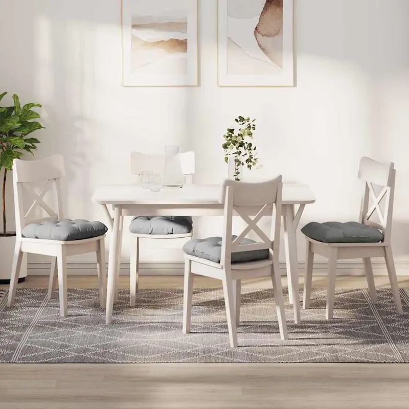Cojines para asiento 4 pcs Gris Nube 45 x 45 x 12 cm tela