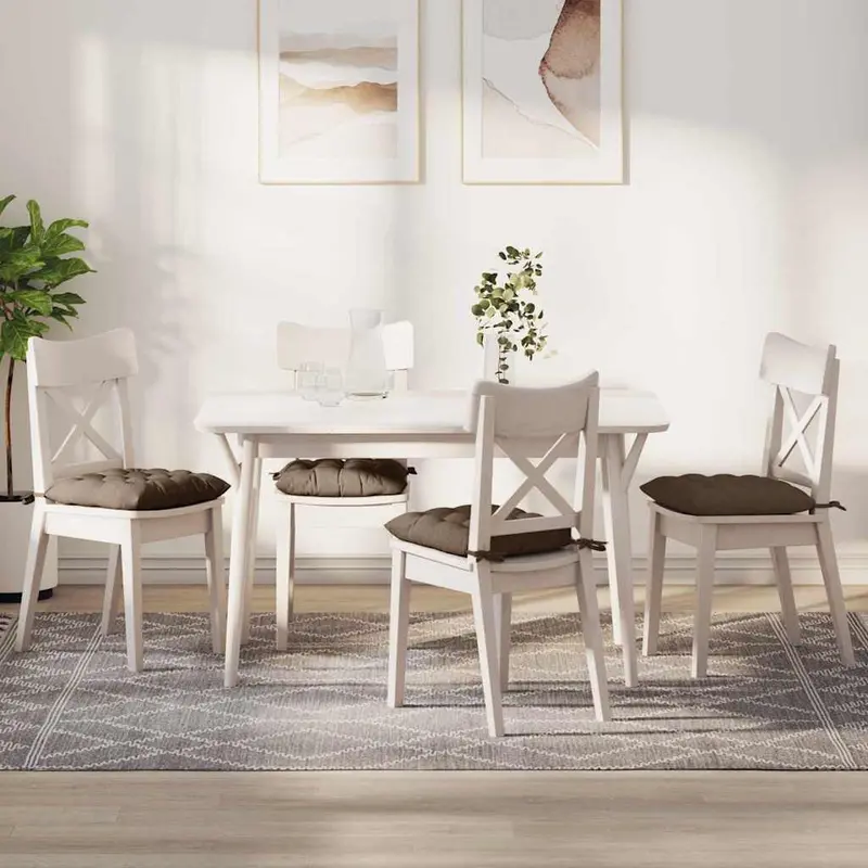 Cojines para asiento 4 pcs Marrón 40 x 40 x 6 cm tela