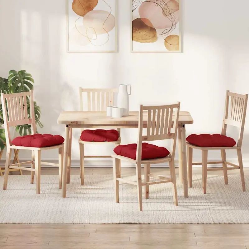 Cojines para asiento 4 pcs Rojo 45 x 45 x 12 cm tela
