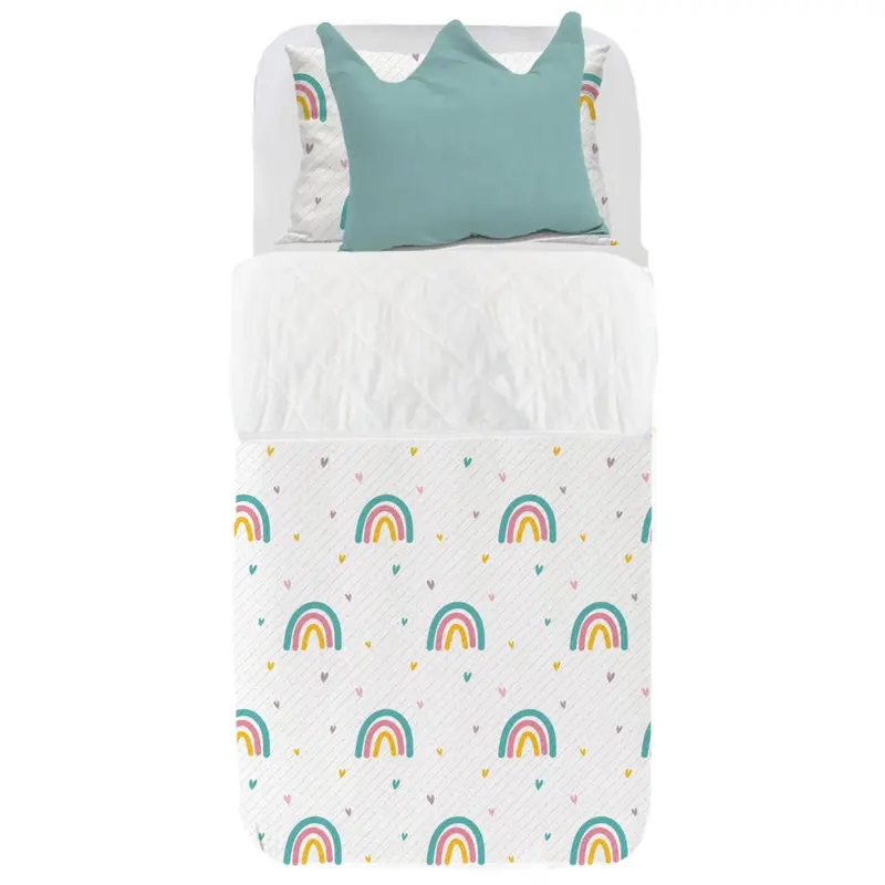 Colcha Ajustable Acolchada Infantil Magic Rainbows