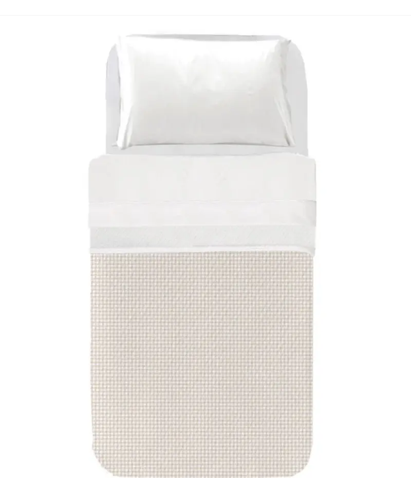 Colcha Ajustable Acolchada Vichy beige