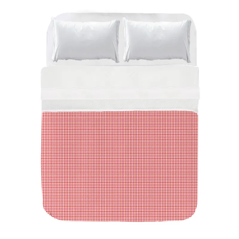 Colcha Ajustable Acolchada Vichy Rojo
