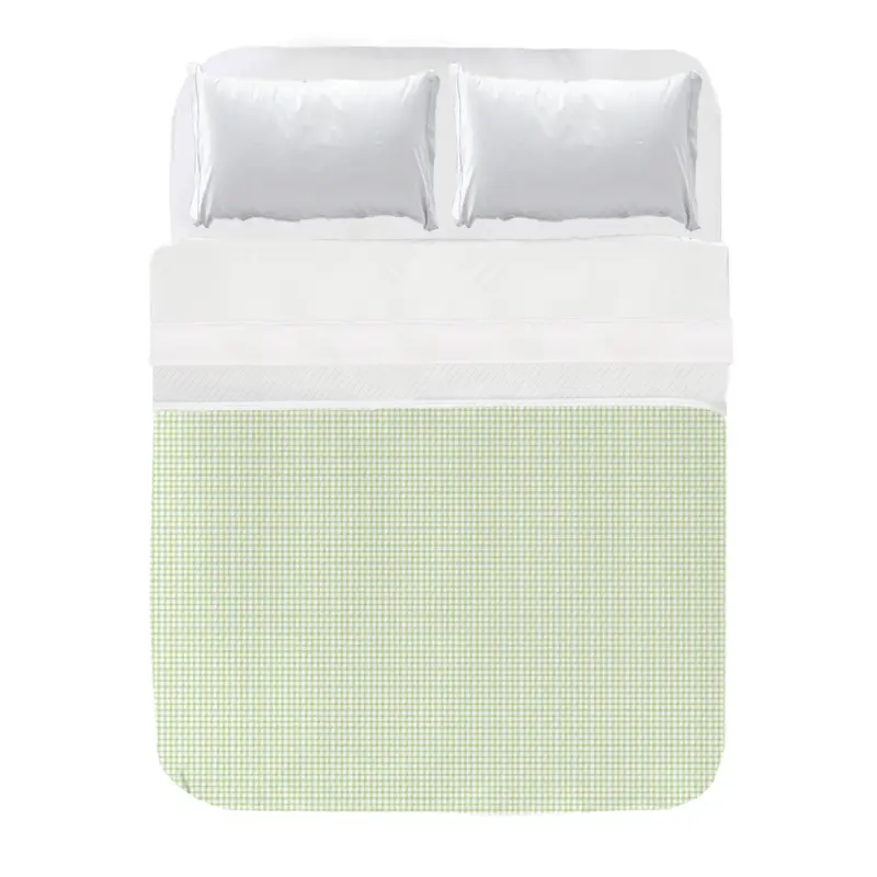 Colcha Ajustable Acolchada Vichy Verde Pistacho