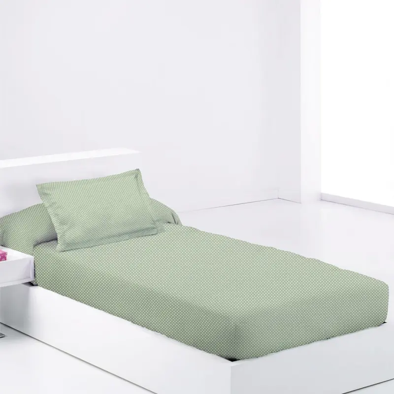 Colcha Ajustable Topos Verde