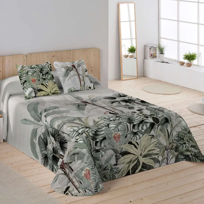 COLCHA BOUTI ESTAMPADA AMAZONIA 100% ALGODÓN