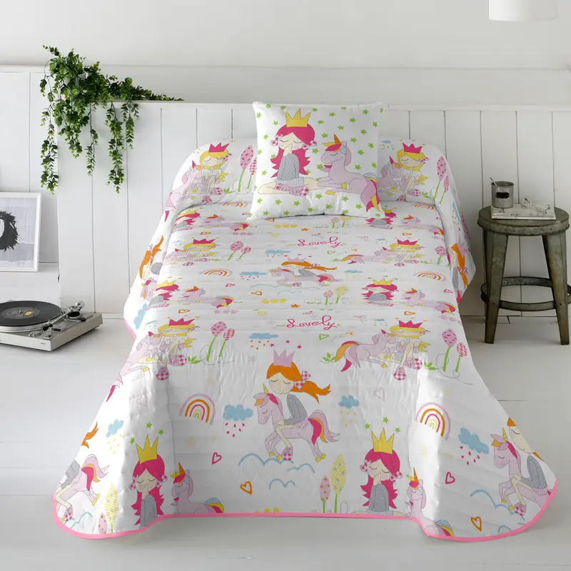 COLCHA BOUTI ESTAMPADA INFANTIL LOVELY 100% ALGODÓN