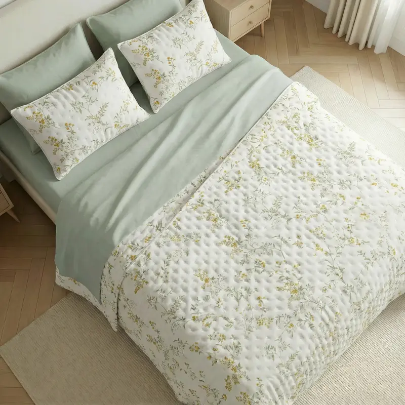 Colcha boutí estampada Tortosa tacto suave