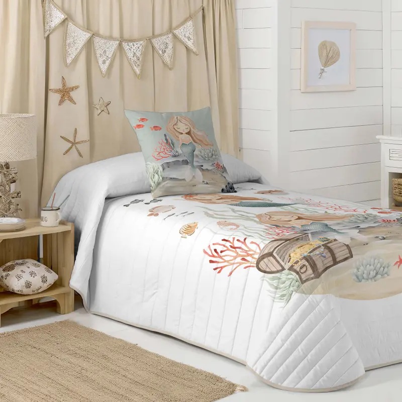 COLCHA BOUTI REVERSIBLE ESTAMPADA INFANTIL ATHINA 100% ALGODÓN
