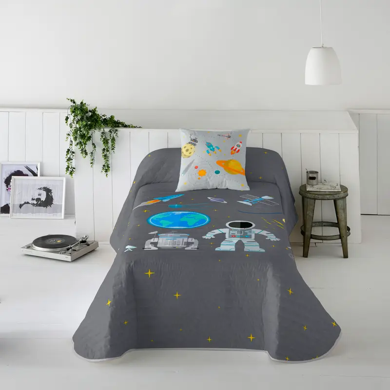 COLCHA BOUTI REVERSIBLE ESTAMPADA INFANTIL BERTO 100% ALGODÓN