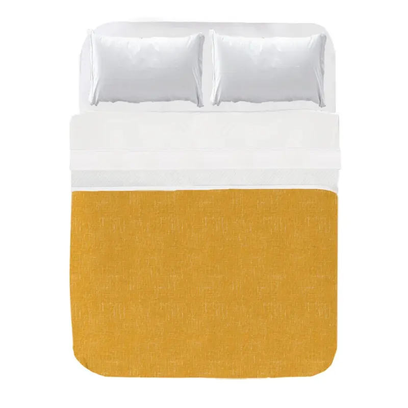 Colcha Estampado Textura Lino Amarillo