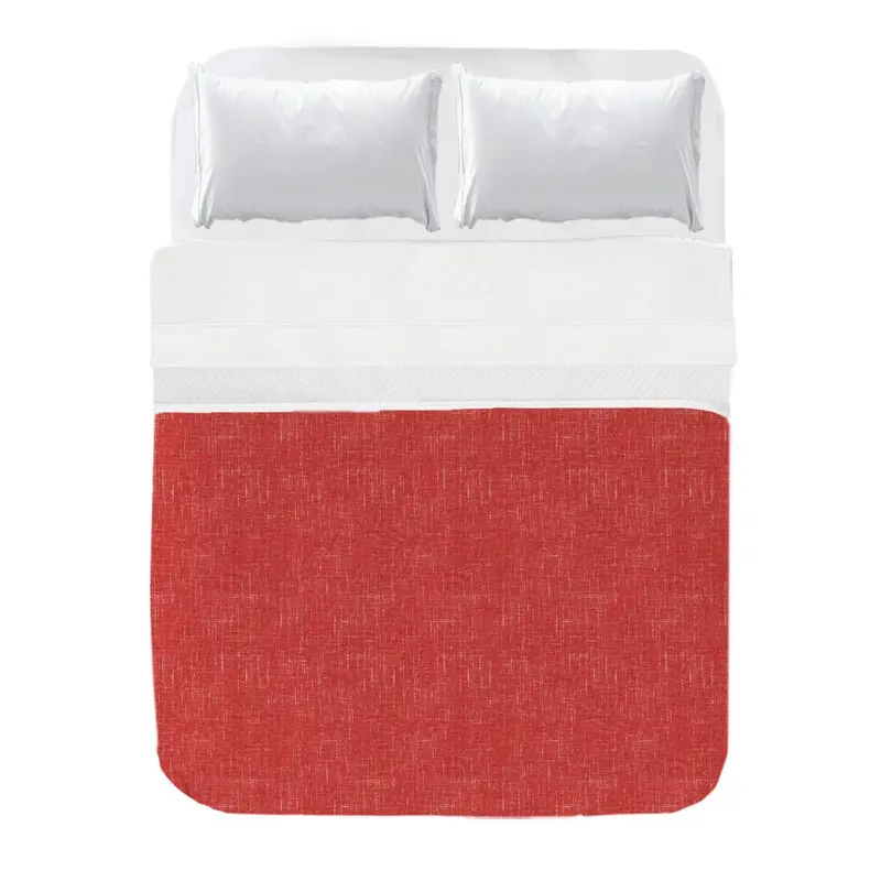 Colcha Estampado Textura Lino Rojo