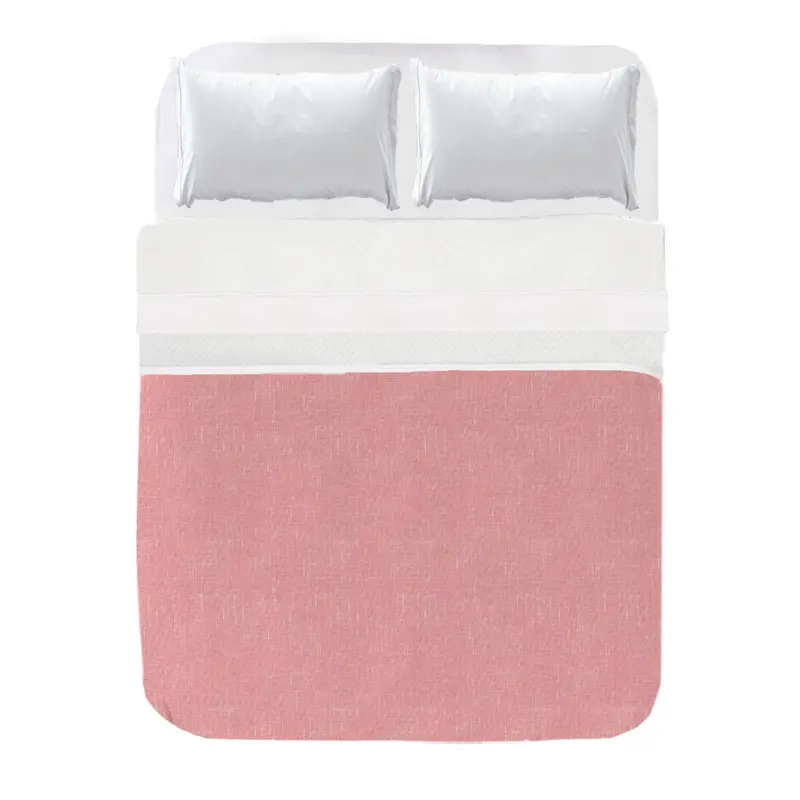 Colcha Estampado Textura Lino Rosa