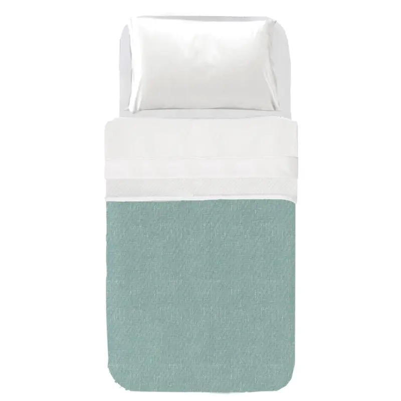 Colcha Infantil Estampado Textura lino Agua Marina