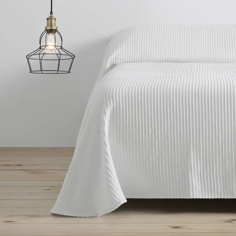 Colcha tejida Bali blanco