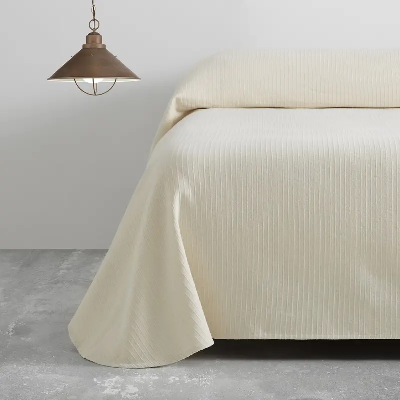 Colcha tejida Bali crema