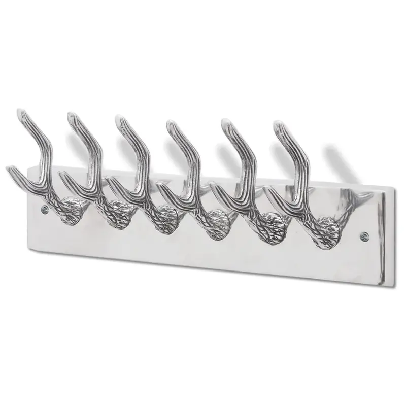 Colgador de aluminio con ganchos para ropa, abrigos (Plateado)