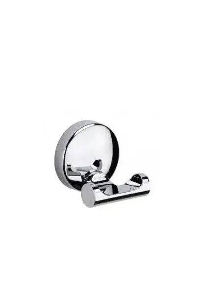 Colgador Doble de Diseño para Baño, Acabado Cromo Brillante Unisan