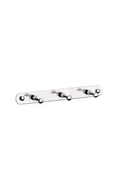 Colgador Triple de Diseño para Baño Cromo Brillante Luxe Unisan