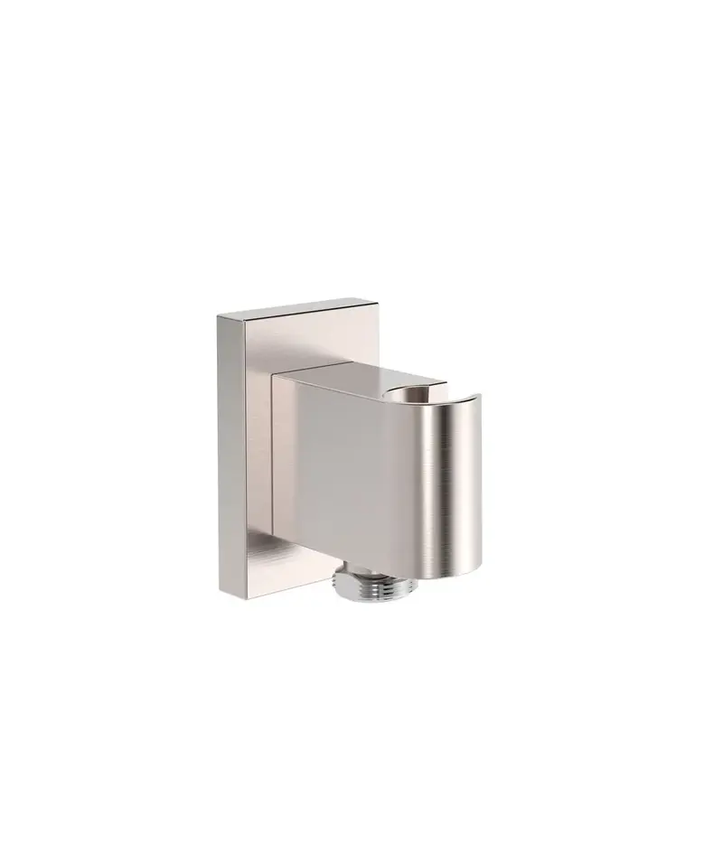 Columna de ducha con base rectangular de latón y acabado acero para teleducha y flexo Shower TRES