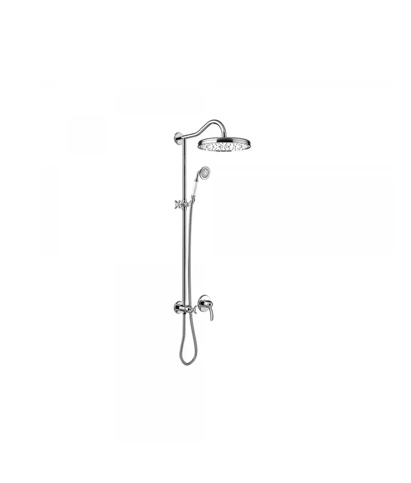 Columna de ducha con grifo monomando para empotrar de latón con acabado cromado Clasic TRES