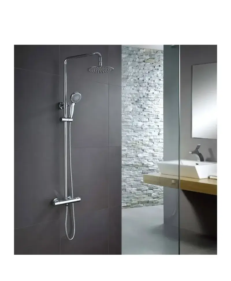 Columna de ducha con grifo termostático de diseño moderno con un acabado cromado Londres de Imex