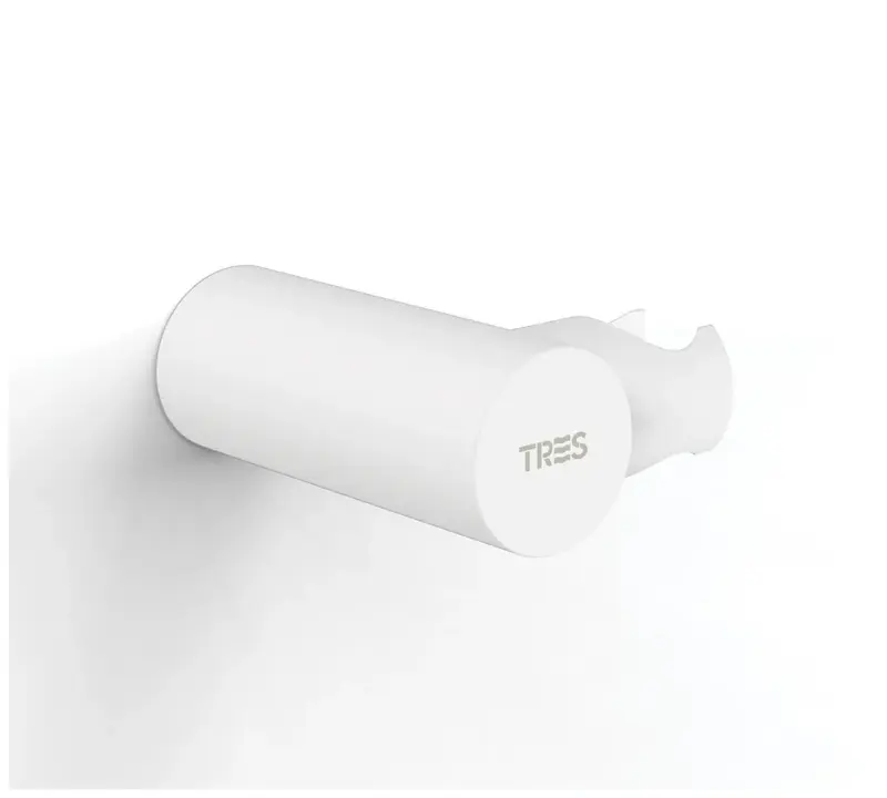 Columna de ducha con rociador orientable fabricado en latón acabado blanco TRES