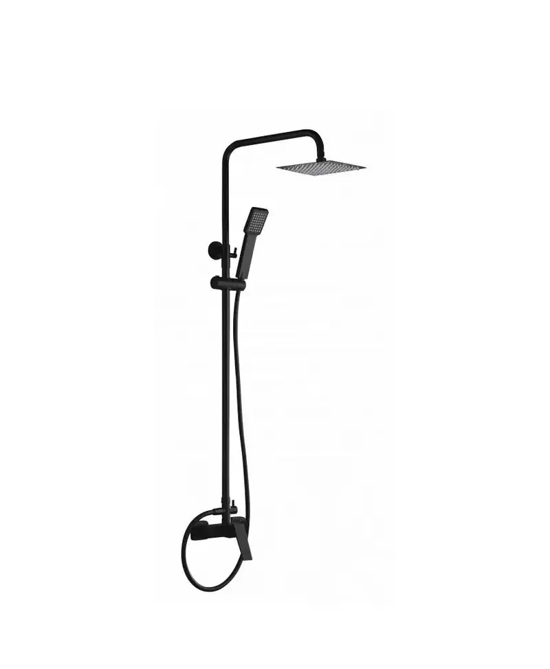 Columna de ducha con un diseño extensible y moderno de acabado negro mate Art de Imex