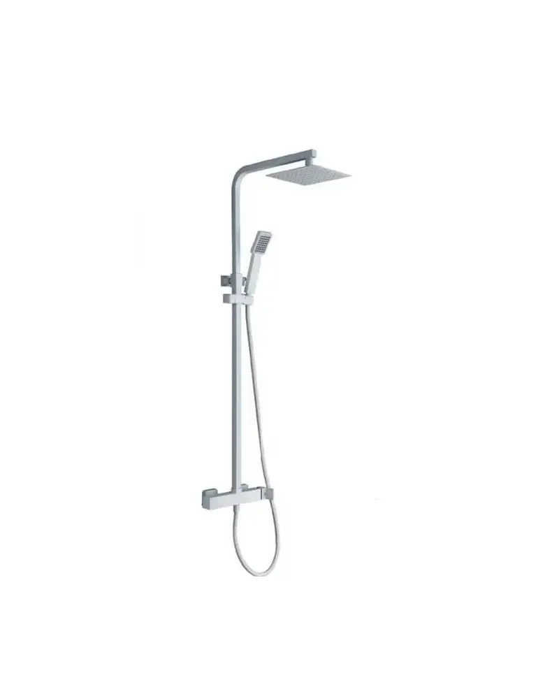 Columna de ducha con un rociador extraplano de diseño moderno y de acabado blanco mate Fiyi de Imex