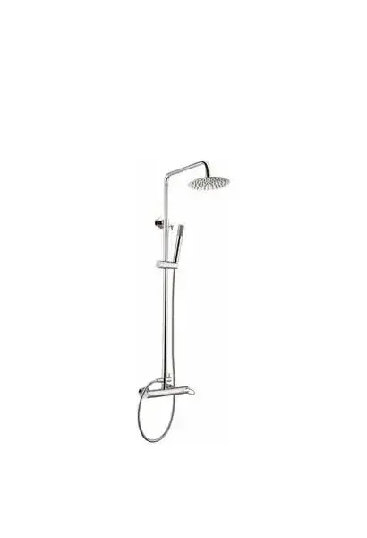Columna de ducha con un rociador extraplano de diseño moderno y de acabado cromado Milos de Imex