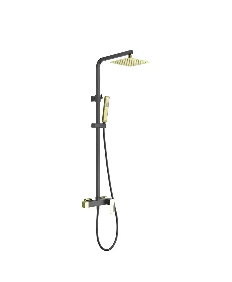 Columna de ducha con una barra de acero inoxidable de acabado negro oro Suecia de Imex