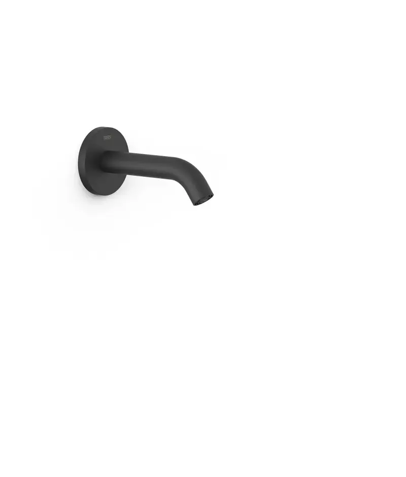 Columna de ducha de pared con acabado negro mate y toma de agua regulable en profundidad Complementos Tres