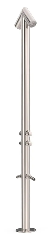 Columna de ducha doble apta para exteriores en acero inoxidable Colectividades Tres