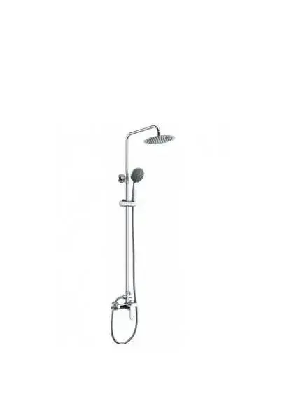 Columna de ducha extensible 90-140 cm de acero inoxidable con rociador redondo de Imex