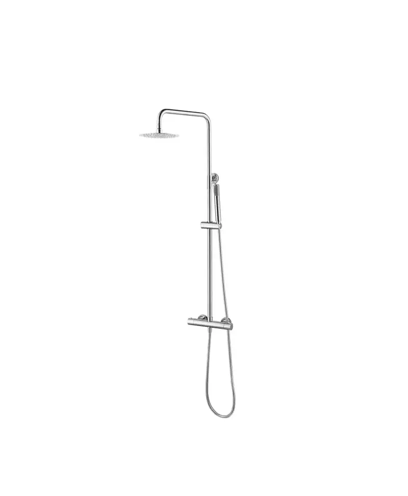 Columna de ducha grifo termostático fabricado en acero inoxidable y latón cromado Monza de Imex