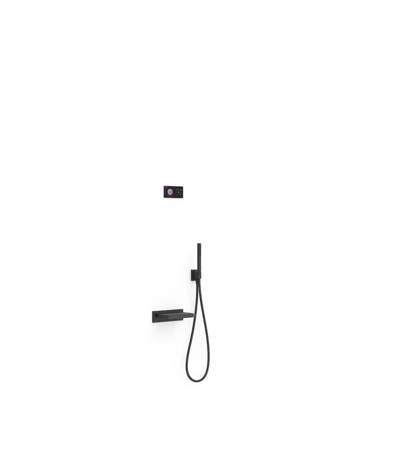 Columna de ducha termostática con dos vías para bañera y ducha color negro mate Shower Tres