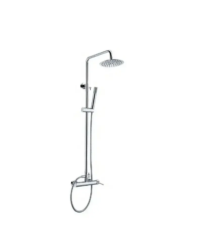 Columna de pared para ducha empotrada de diseño moderno de acabado cromado stick Milos de Imex