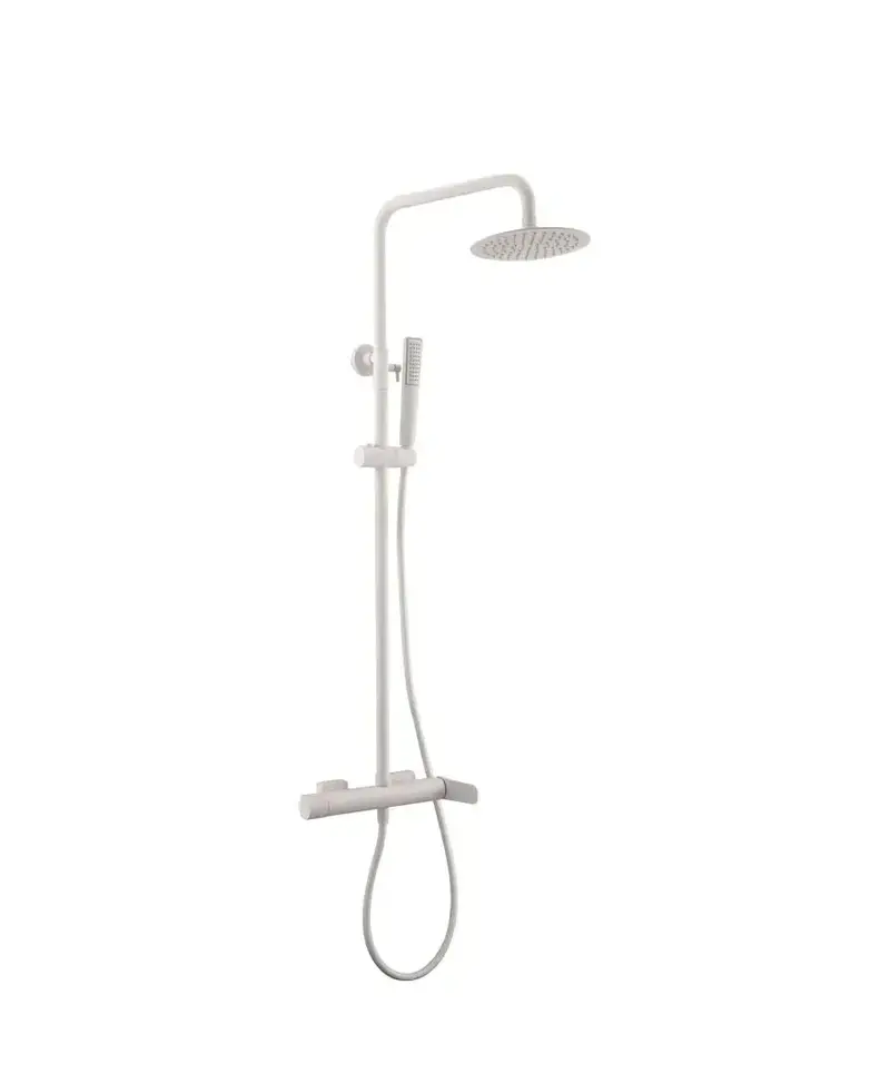 Columna monomando de ducha con un diseño moderno y un acabado blanco mate Dinamarca de Imex