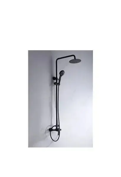 Columna regulable de pared para ducha con un diseño moderno y un acabado negro Roma de Imex