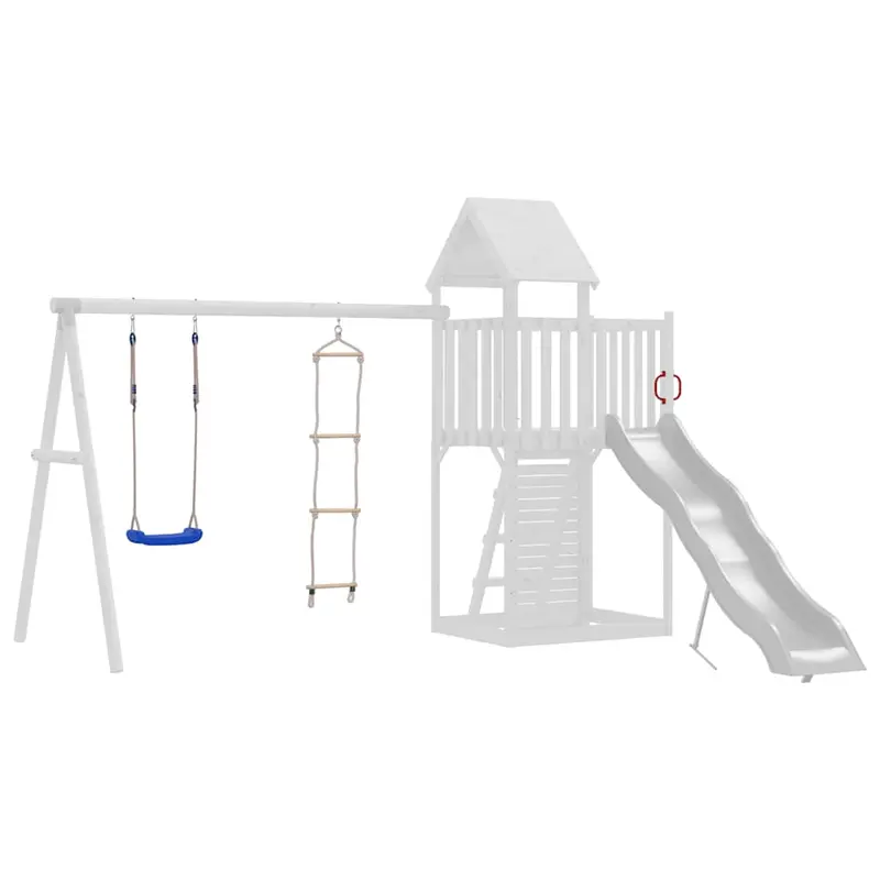 Columpio con escalera de cuerda polietileno azul